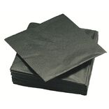 Serviette carr&eacute; unie noire 2 plis en papier x50