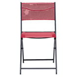 Chaise de jardin pliante Oslow acier et textil&egrave;ne rouge 51xP45xH81cm