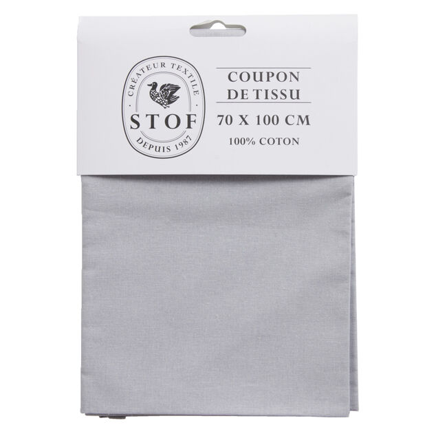 Coupon tissu coton 70x100cm gris perle