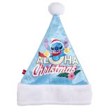 Bonnet de Noël Disney Stitch Aloha Christmas bleu et blanc 26xH34cm