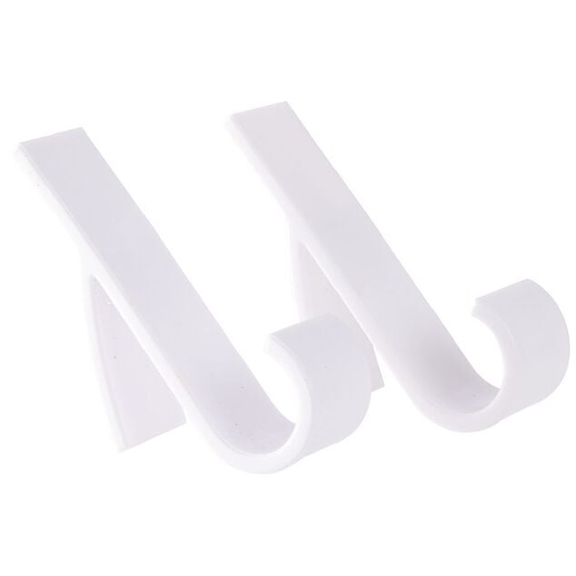 Crochet plastique blanc H9,5cm x2