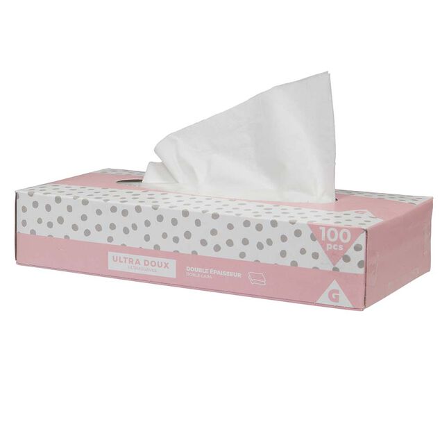 Boîte de 100 mouchoirs double épaisseur