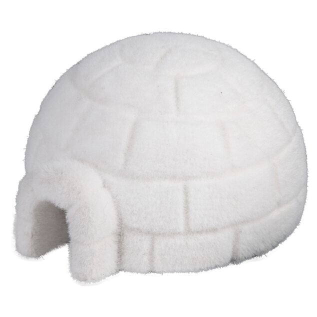 D&eacute;coration &agrave; poser igloo feutrine L15X12XH17 cm blanc