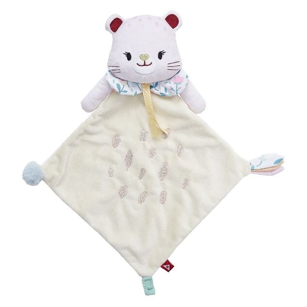 Doudou hochet gu&eacute;pard beige