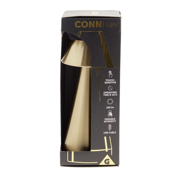 Lampe de table Conni USB tactile jaune Ø9,5xH22,5cm