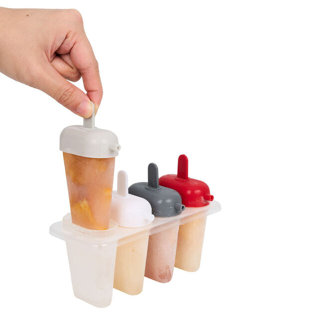 Moule &agrave; glace avec manche color&eacute; x 4