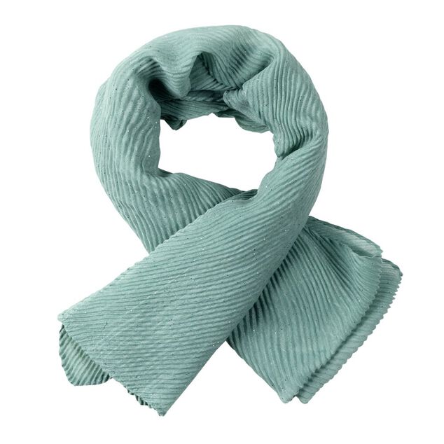 Foulard plissé pailleté uni vert