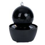 Fontaine d'int&eacute;rieur ronde lumineuse &agrave; piles noir &Oslash;12xH14cm
