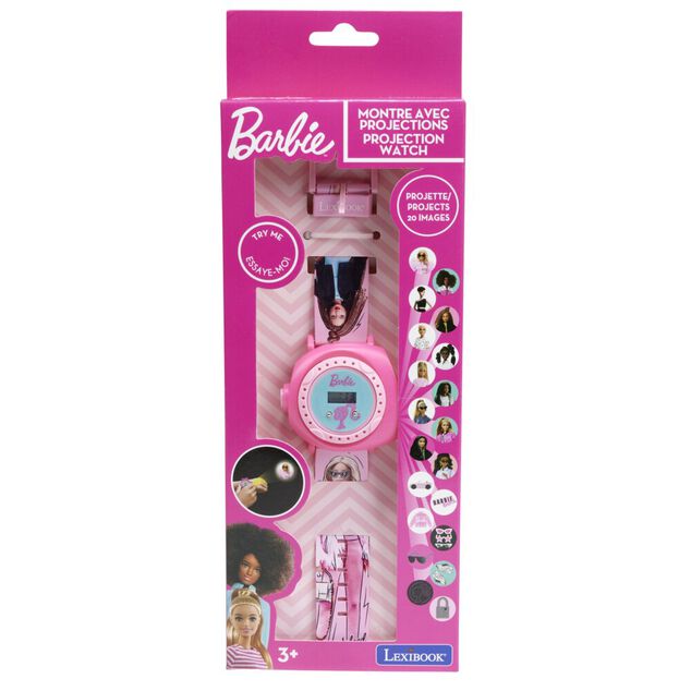 Montre enfant digitale Barbie avec projection 20 images plastique rose