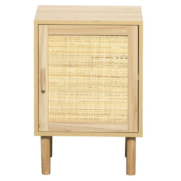 Table de chevet Kanna 1 porte cannage rotin L.40 x P.30 x H.48 cm