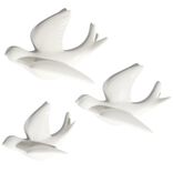 Décoration à poser 3 oiseaux en céramique beige