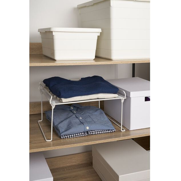 Étagère de rangement superposable blanche