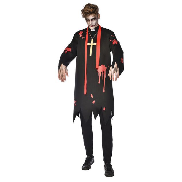 D&eacute;guisement adulte Halloween pr&ecirc;tre zombie Taille unique
