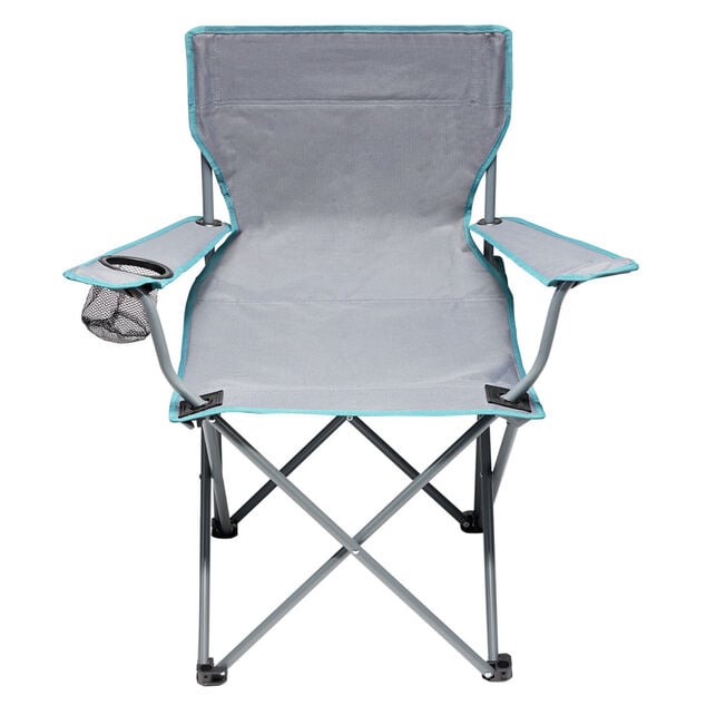 Fauteuil p&ecirc;cheur pliable avec porte-boisson gris 50x50xH80cm
