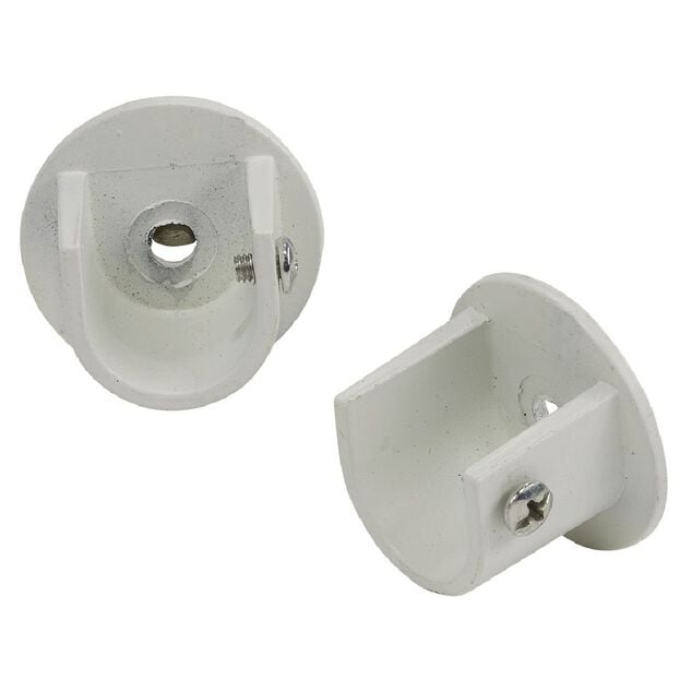 Support tringle &agrave; rideau blanc &Oslash;20mm x2