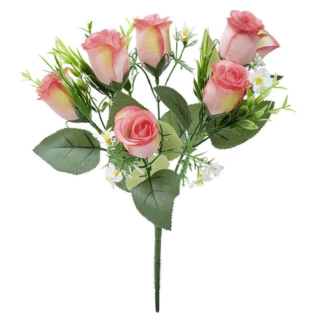 Piquet de boutons de Roses - Fleur artificielle rose