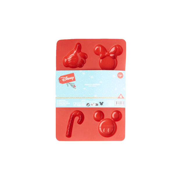 Moule &agrave; g&acirc;teau Mickey Disney silicone rouge 29x20xH3cm