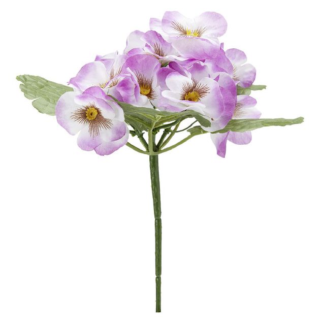 Piquet primevères artificielles 15 têtes H9 cm violet