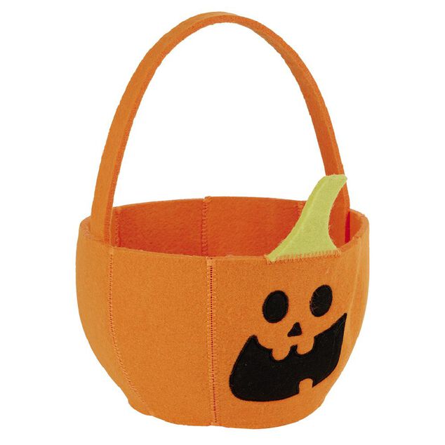 Sac &agrave; bonbons Halloween citrouille orange 35xH58cm