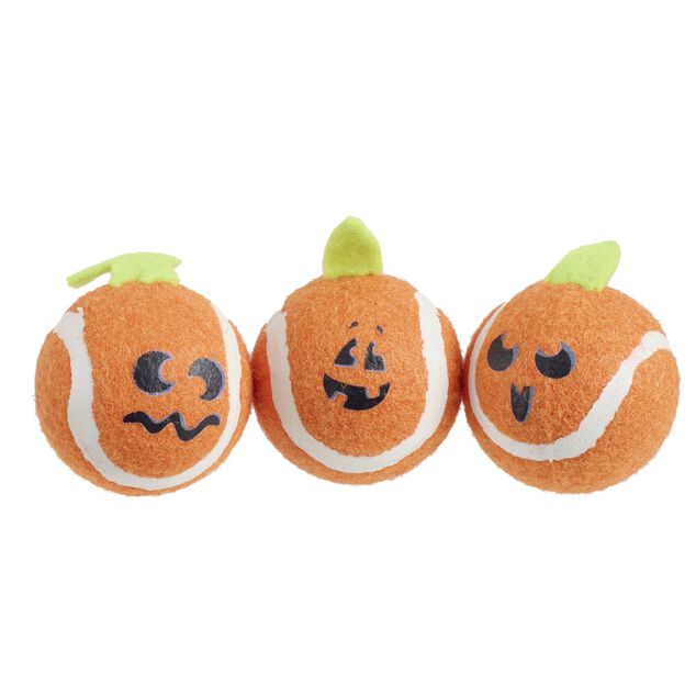 Balle pour chien x3 Halloween caoutchouc orange &Oslash;5xH5,5cm