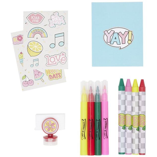 Porte clé sac à dos LOL avec accessoires papeterie L6xH10cm