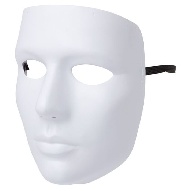 Masque adulte blanc plastique