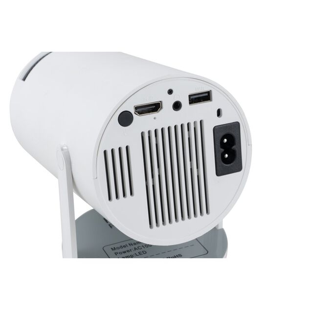 Vid&eacute;o projecteur 180&deg; Homday blanc 1080p 14x12xH24cm