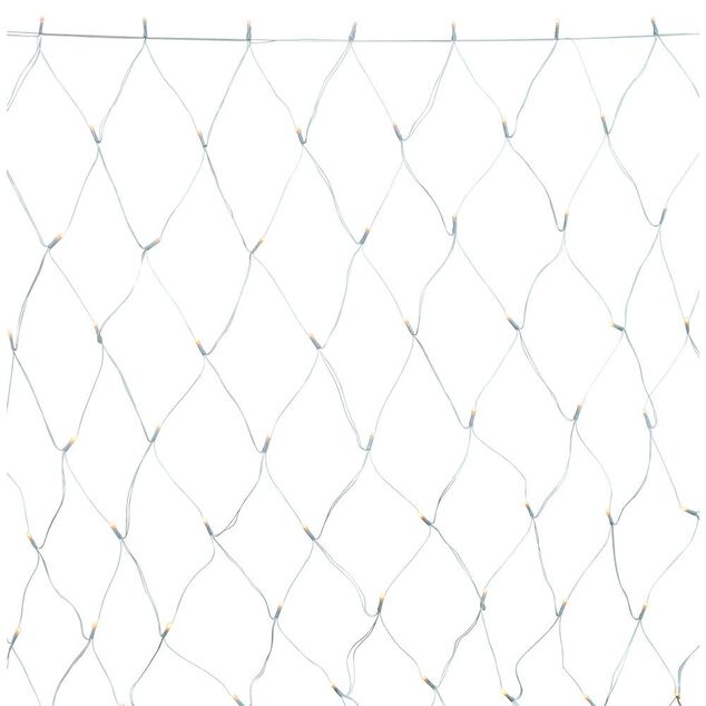 Filet lumineux 100LED blanc chaud 120x120cm