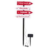 Pancarte directionnelle lumineuse solaire 32 LED H100cm