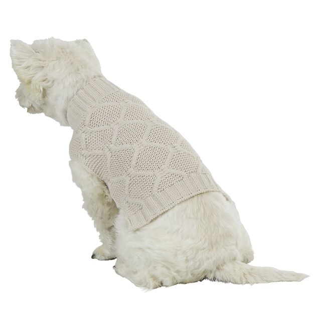 Pull pour chien tricot beige taille L