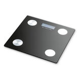 Pèse-personne connecté en verre et plastique noir max.180kg 28x28cm