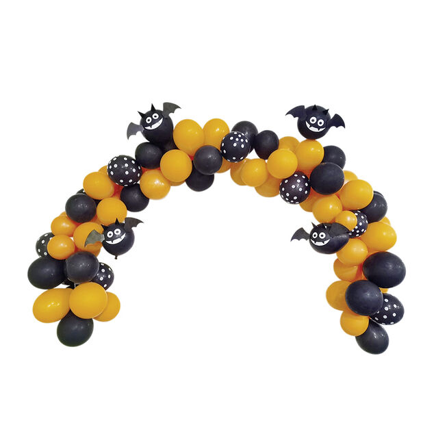 Kit arche ballons Halloween noir et orange 4m