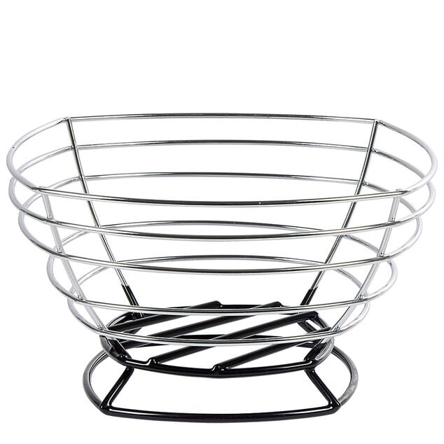 Corbeille &agrave; fruits m&eacute;tal filaire gris noir