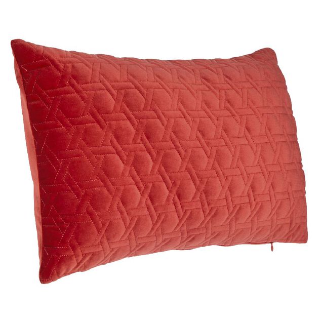 Housse de coussin losange en relief rouge brique