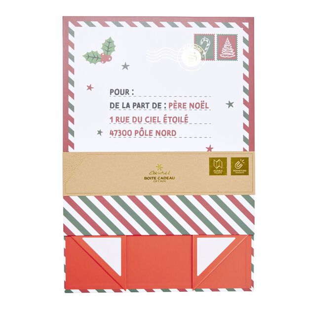 Bo&icirc;te cadeau No&euml;l pliable fermeture magn&eacute;tique "De la part de" 30x35cm