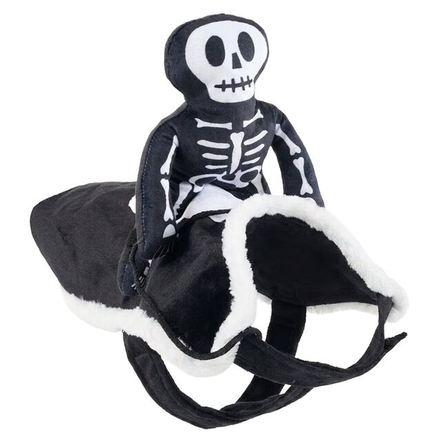 D&eacute;guisement pour chien squelette noir et blanc S/M 30x45H2,5cm