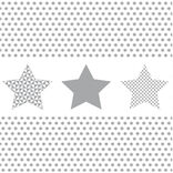 Serviette de No&euml;l en papier blanc motif &eacute;toiles argent&eacute; x 20