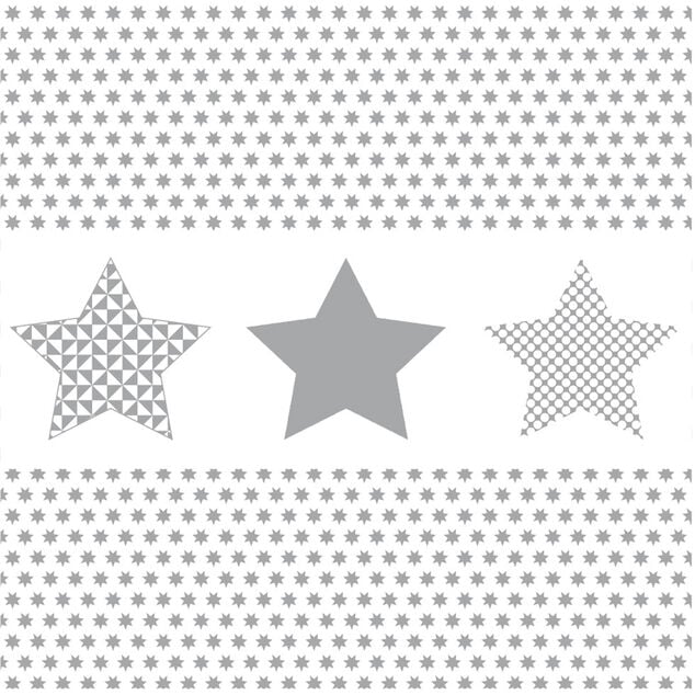 Serviette de No&euml;l en papier blanc motif &eacute;toiles argent&eacute; x 20