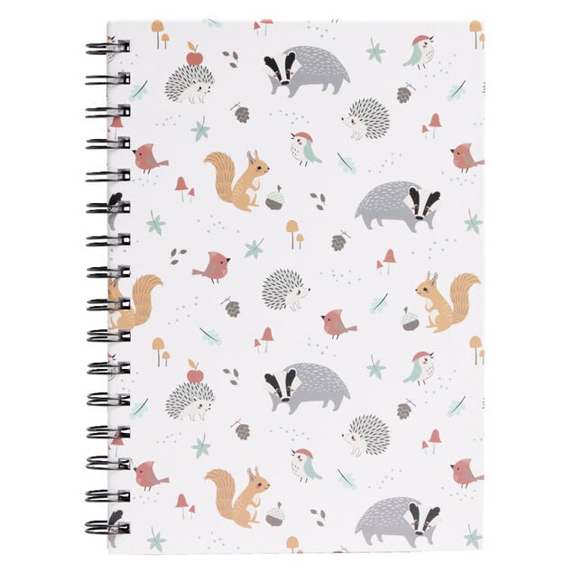 Carnet spirale A5 à lignes thème animaux forêt 160 pages