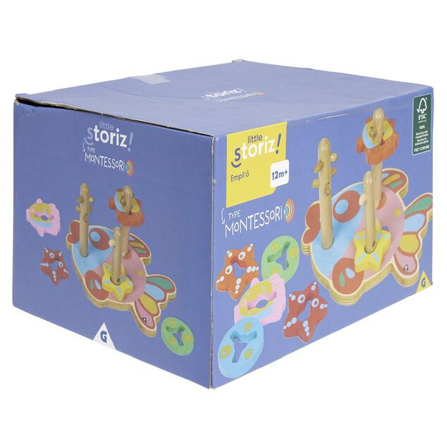 Jeu d'&eacute;veil Empil'&ocirc; type Montessori en bois