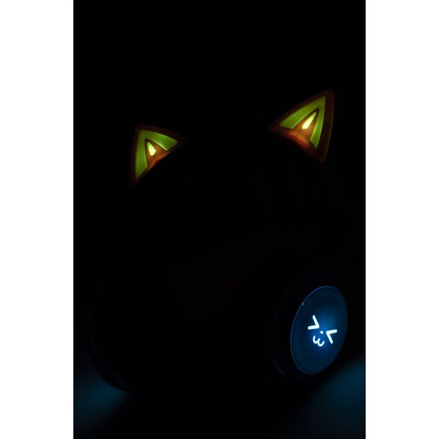 Casque audio enfant oreille chat LED RGB bluetooth USBC et micro (3 mod&egrave;les)