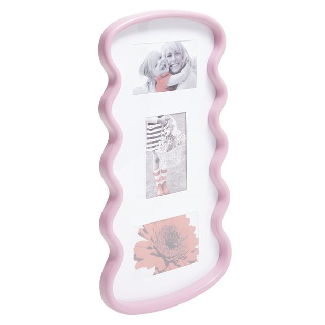 Cadre photo 3 vues bord ondulé 27x51,4xcm (2 modèles)