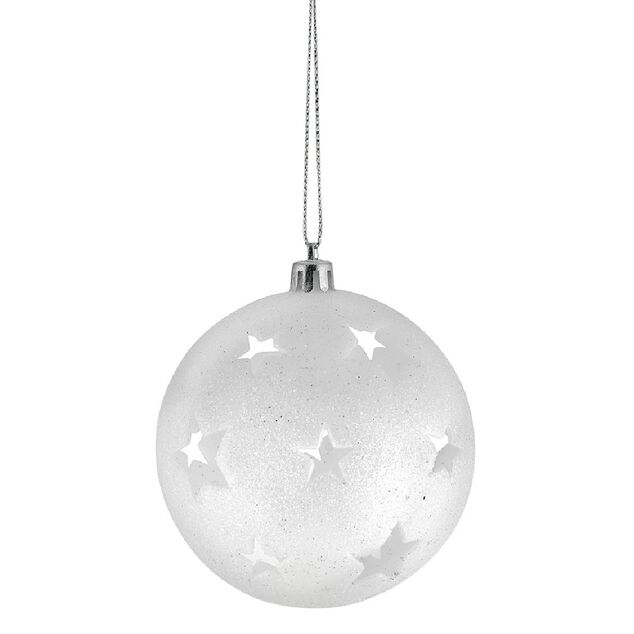 Boule de No&euml;l brillante motif &eacute;toil&eacute;e ajour&eacute;e