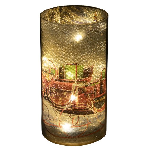 Bougie LED d&eacute;cor No&euml;l traditionnel &Oslash;8xH15cm (2 mod&egrave;les)
