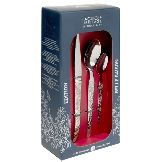 Ménagère Laguiole 16 pièces inox gris
