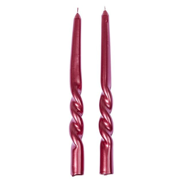 Bougie chandelle torsad&eacute;e x2