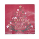 Serviette en papier design Noël rouge x 20