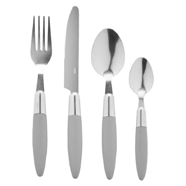 M&eacute;nag&egrave;re 24 pi&egrave;ces gris et son panier