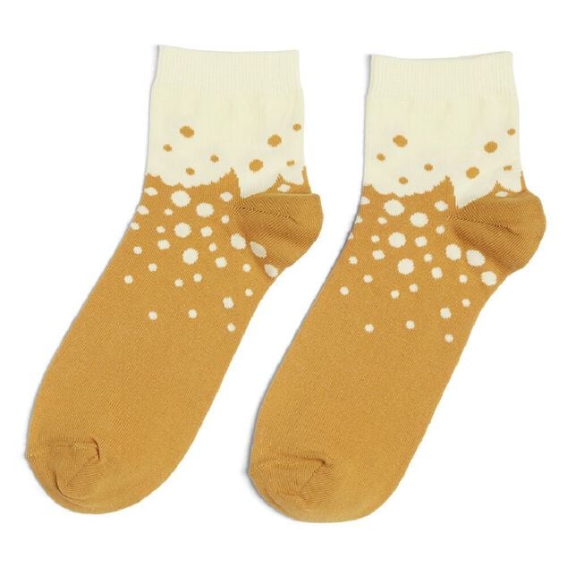 Chaussettes originales basses motif pois jaune/beige - T41/45