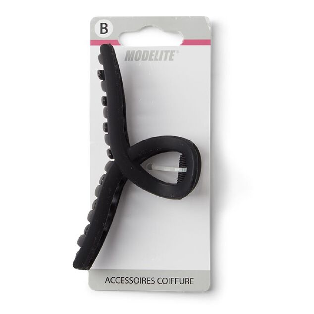 Pince cheveux noir mat effet nou&eacute; L11cm